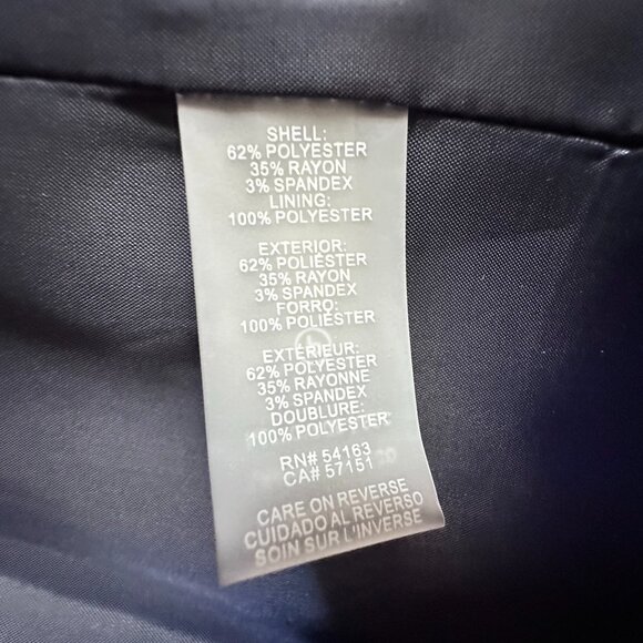 Women's Sz 6 Tommy Hilfiger Gray Pinstripe Open Front Cropped Collarless Blazer - Picture 8 of 10